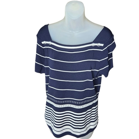 Christopher and Banks Sweaters - Christopher & Banks Womens Nautical Sweater Size M Coastal Striped Boat Neck